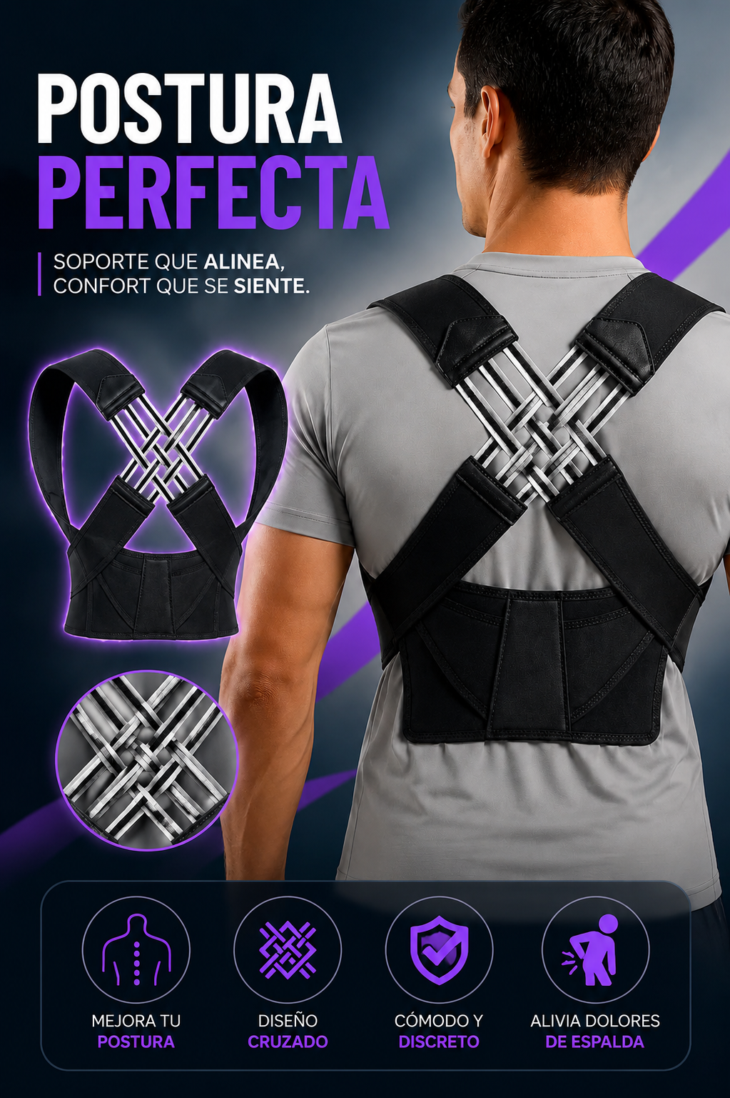 Posturemax - Corrector de Postura 2 en 1